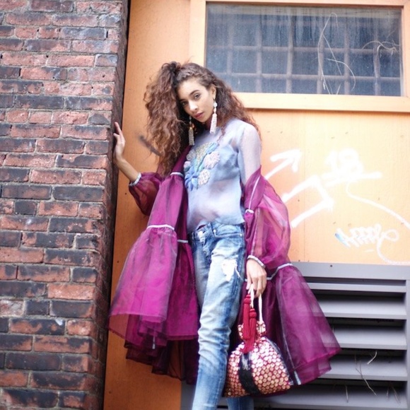 Women's Sheer Purple Jacket - Picture 3 of 3